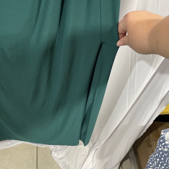 NWT Lauren‎ Ralph Lauren [ 16 ] Leonetta Satin V-Neck Jersey Gown in Green - Picture 12 of 15